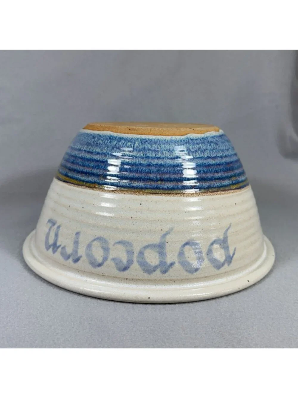 Vintage Large Studio Pottery Popcorn Bowl 11” Ceramic Old Maids Only Signed Debr